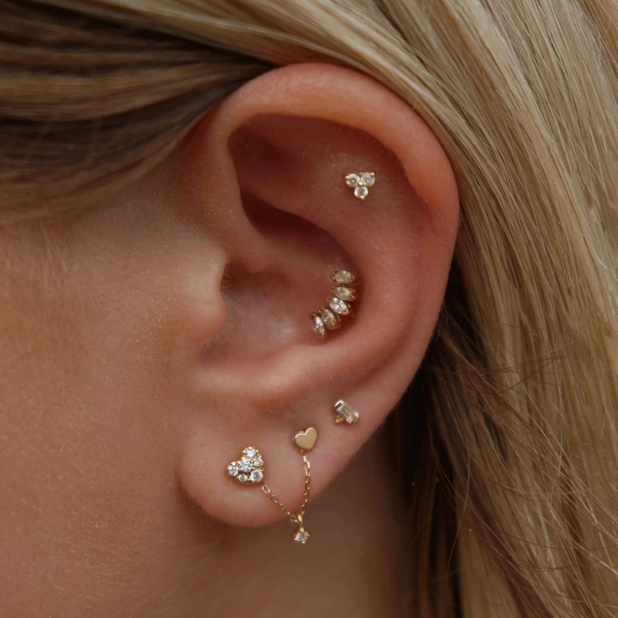 14k Tiny Dancer Piercing Stud