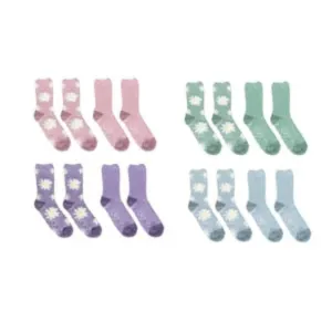 2-Pair Soft Daisy Therapeutic Spa Socks- infused with Shea Butter & Lavender