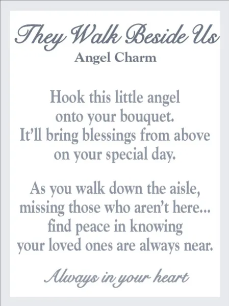 Always in Your Heart Walk Beside Us Guardian Angel Token Charm with Hook