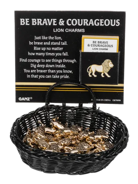 Be Brave and Courageous Lion Token Charm