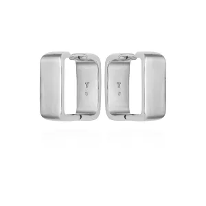 Brass Rectangle Hoop Earrings