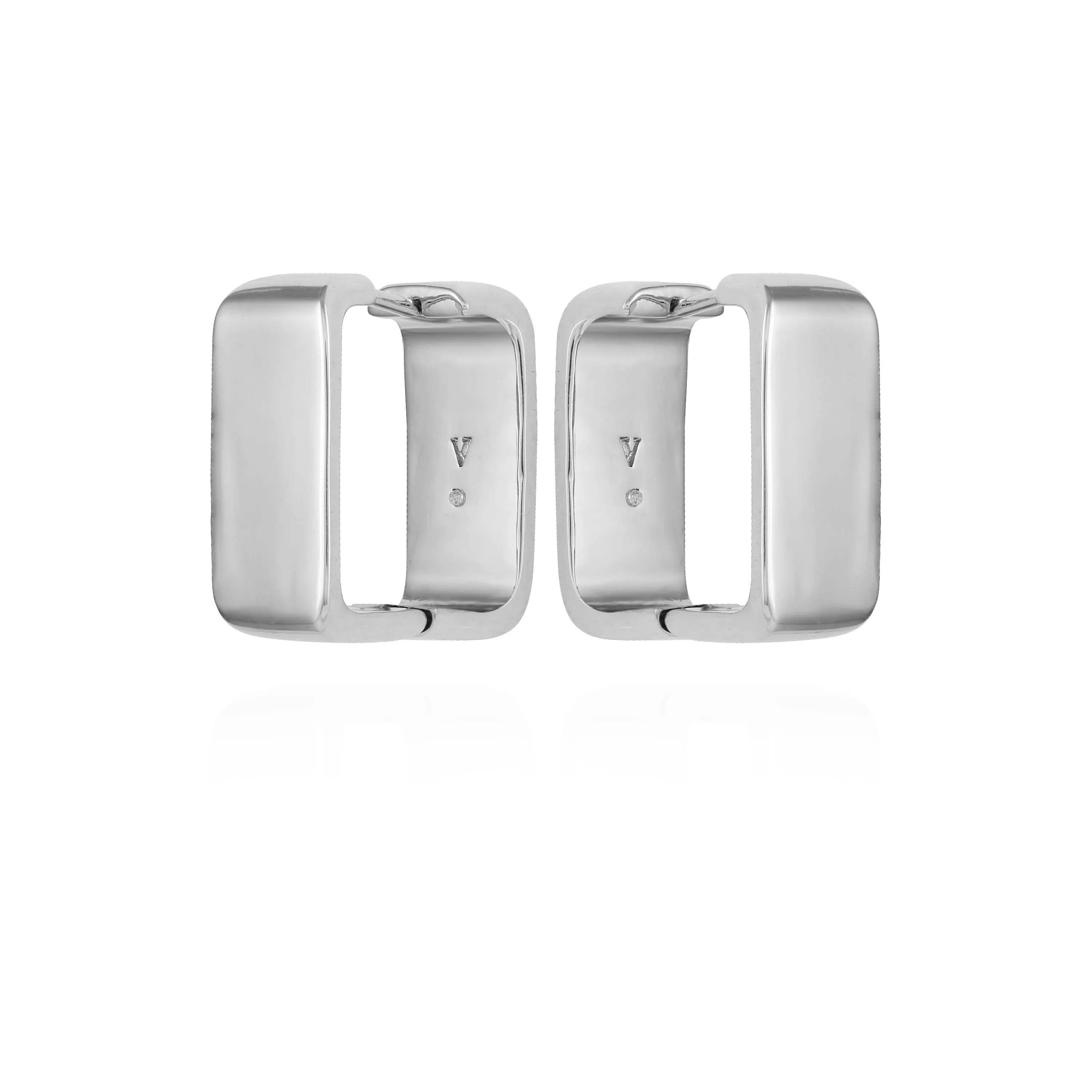 Brass Rectangle Hoop Earrings