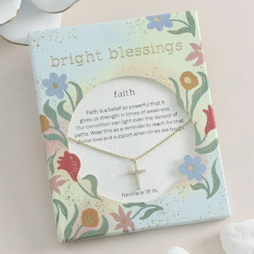 Bright Blessings Necklace-Cross-Gold