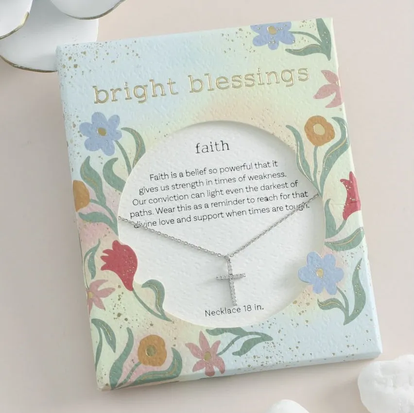 Bright Blessings Necklace-Cross-Silver