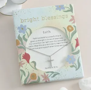 Bright Blessings Necklace-Cross-Silver
