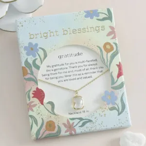 Bright Blessings Necklace-Crystal Gold Rectangle