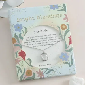 Bright Blessings Necklace-Crystal Silver Rectangle
