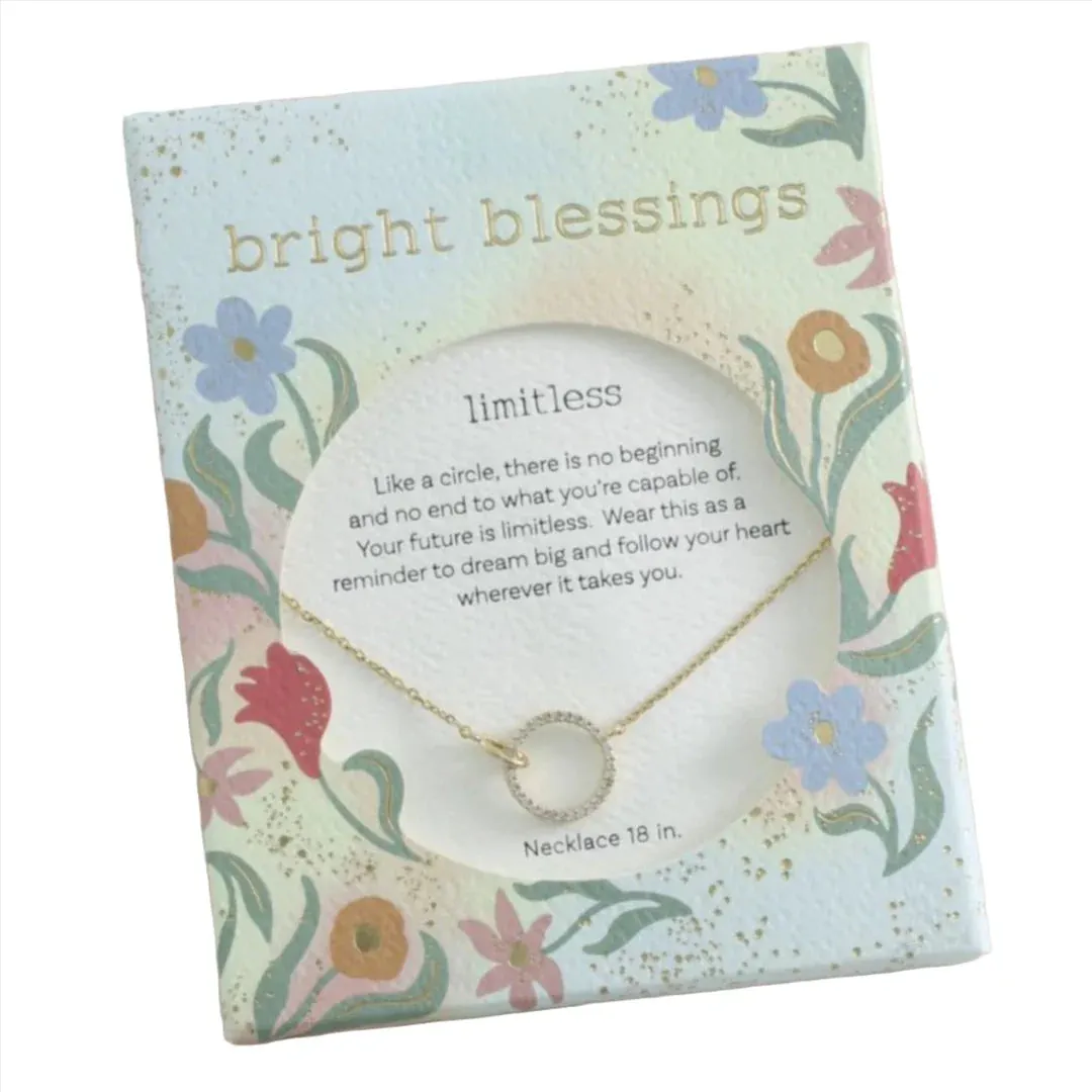 Bright Blessings Necklace-Gold Circle with Crystal