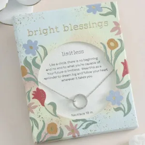 Bright Blessings Necklace-Silver Circle with Crystal
