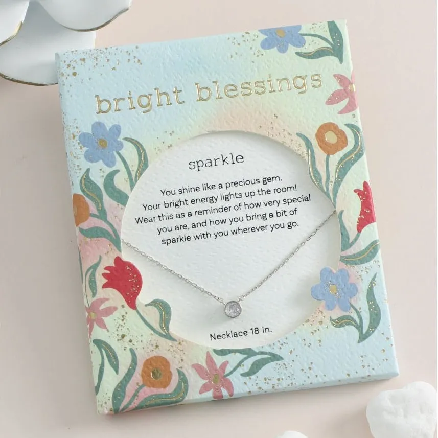 Bright Blessings Necklace-Single Crystal Silver