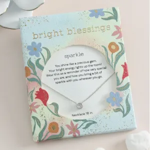 Bright Blessings Necklace-Single Crystal Silver