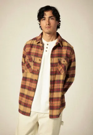 Brixton - Bowery Flannel Curry/Washed Black/Crimson - Shirt
