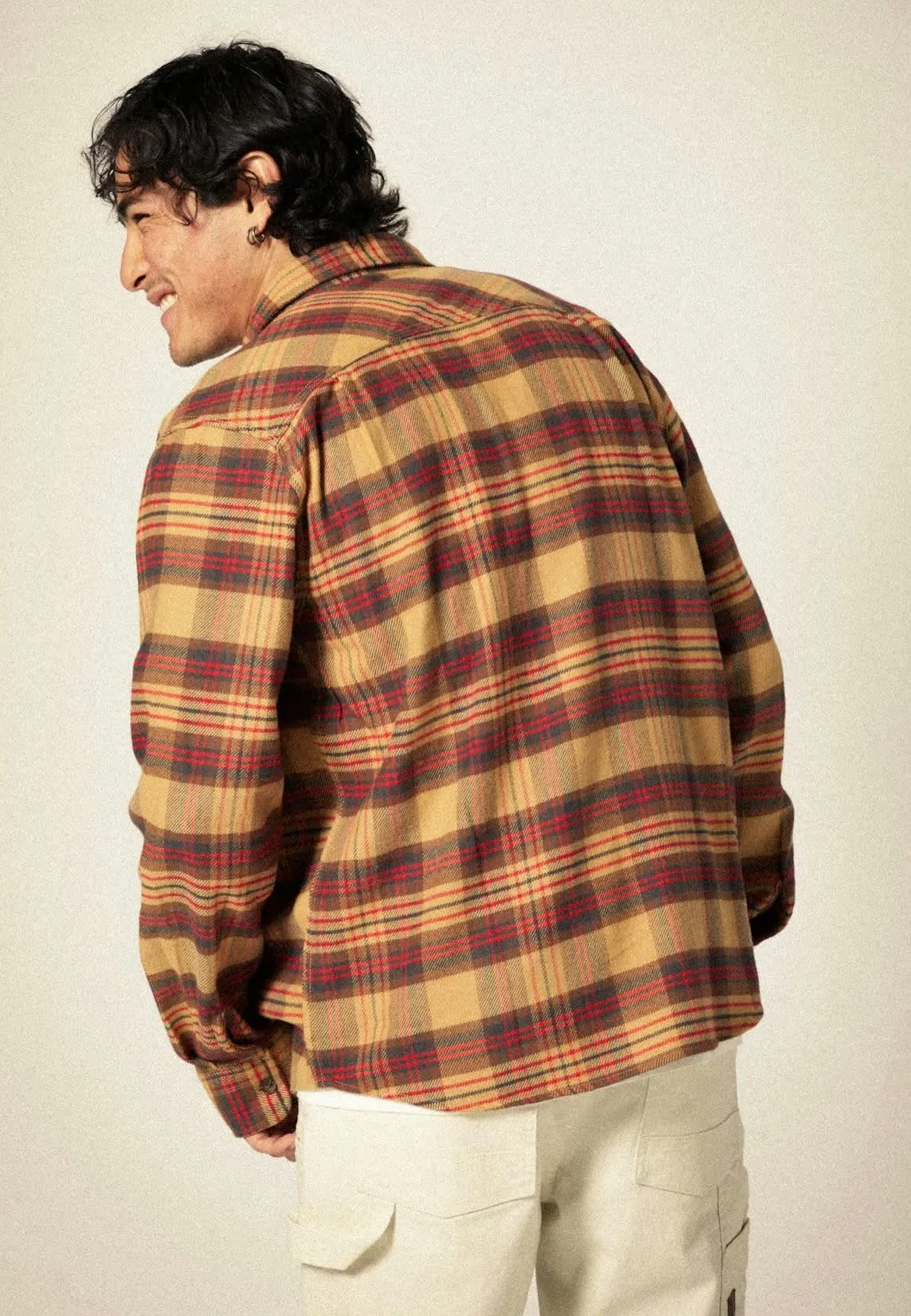 Brixton - Bowery Flannel Curry/Washed Black/Crimson - Shirt