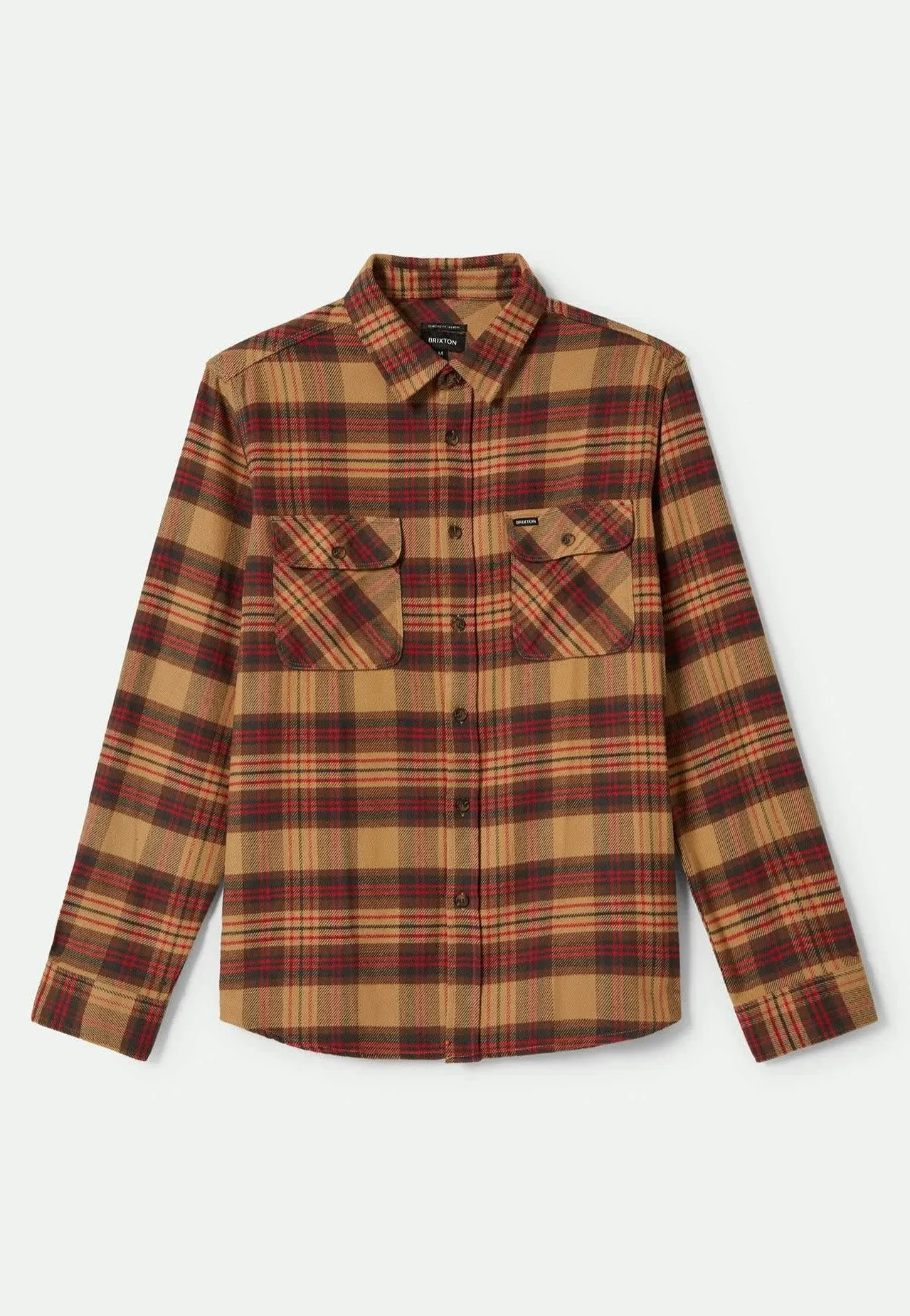 Brixton - Bowery Flannel Curry/Washed Black/Crimson - Shirt