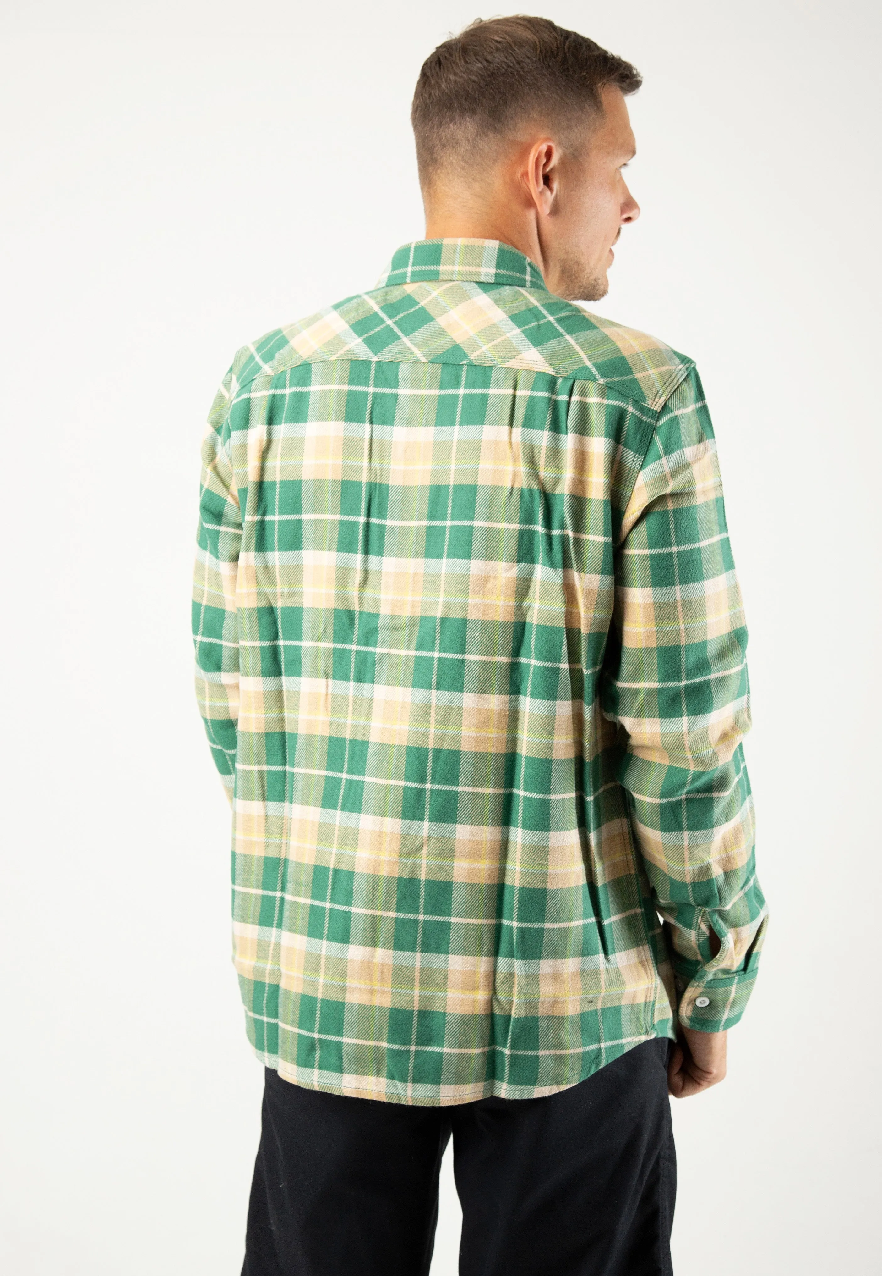 Brixton - Bowery Washed Pine Needle/Washed Gold - Flannel Shirt
