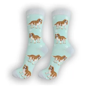 Cavalier King Charles Dog Happy Tails Socks