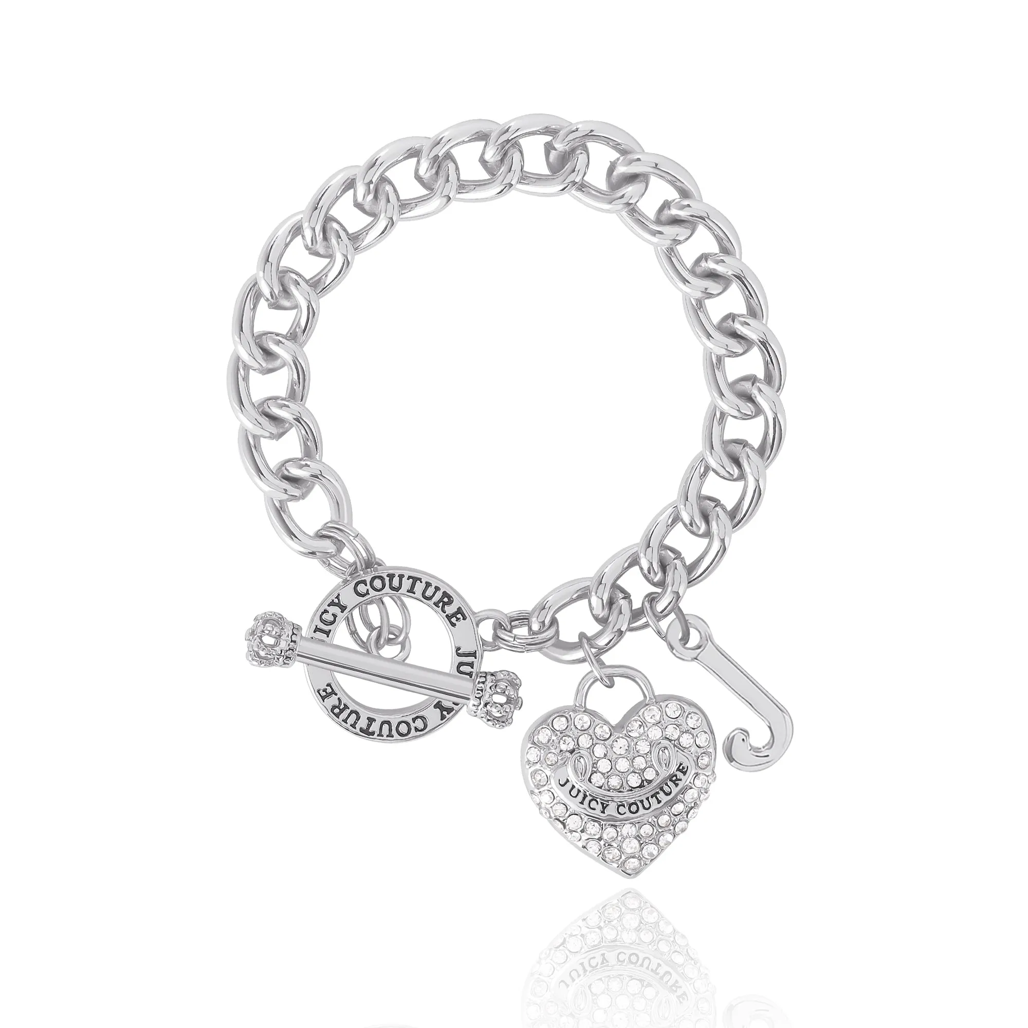 Crystal Heart Charm Toggle Bracelet Juicy Couture