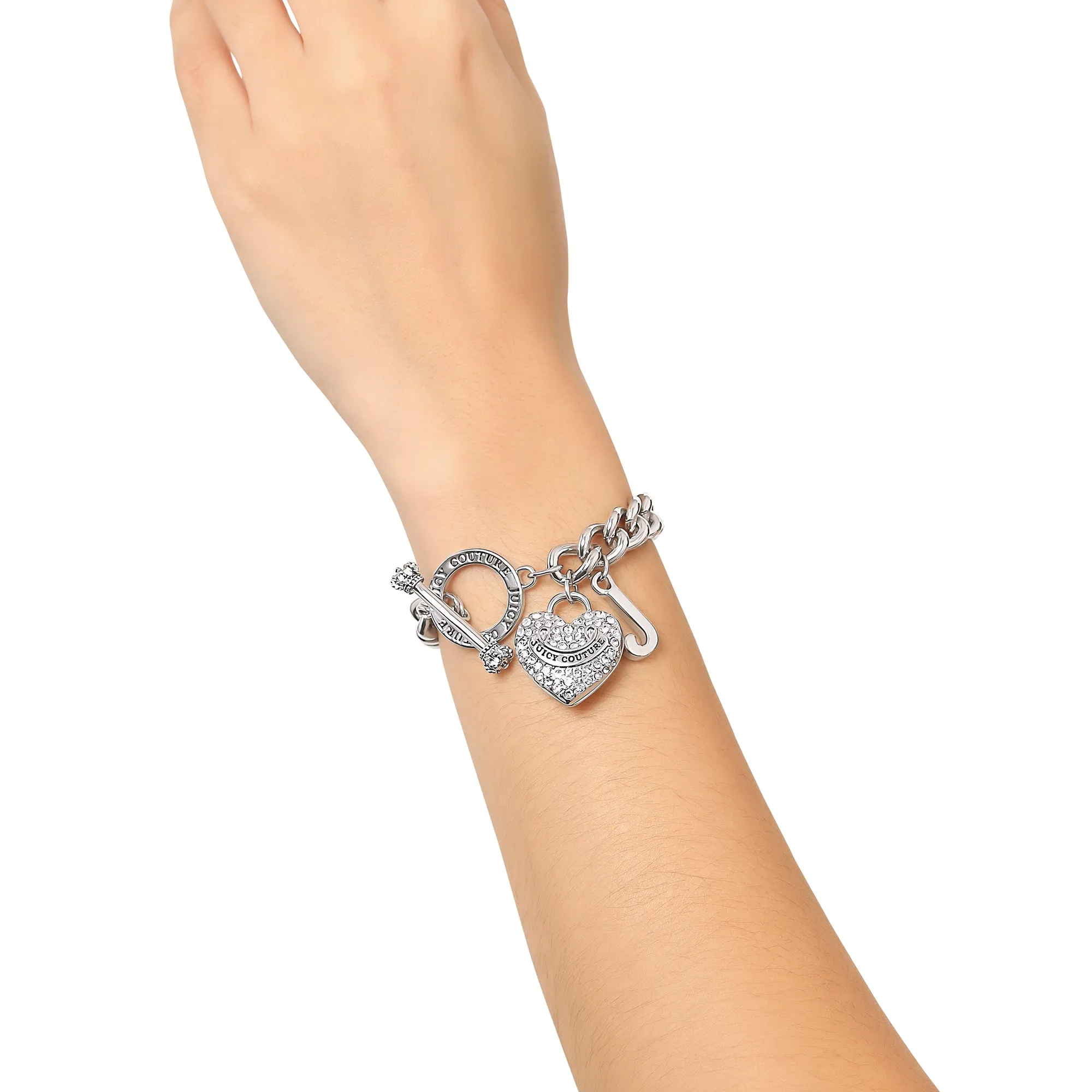 Crystal Heart Charm Toggle Bracelet Juicy Couture