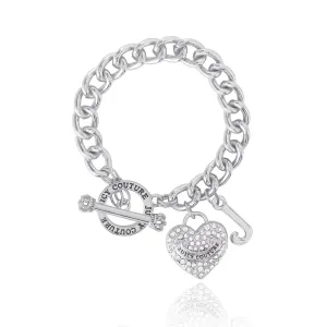 Crystal Heart Charm Toggle Bracelet Juicy Couture