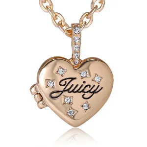 Crystal Heart Locket Pendant Necklace Juicy Couture