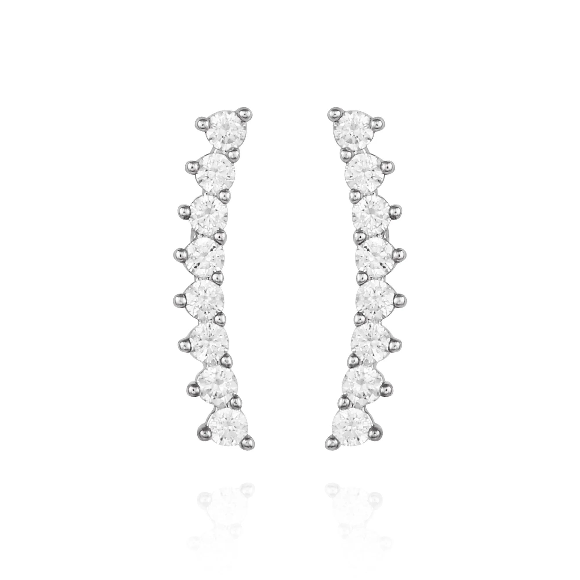 Cubic Zirconia Climber Earrings