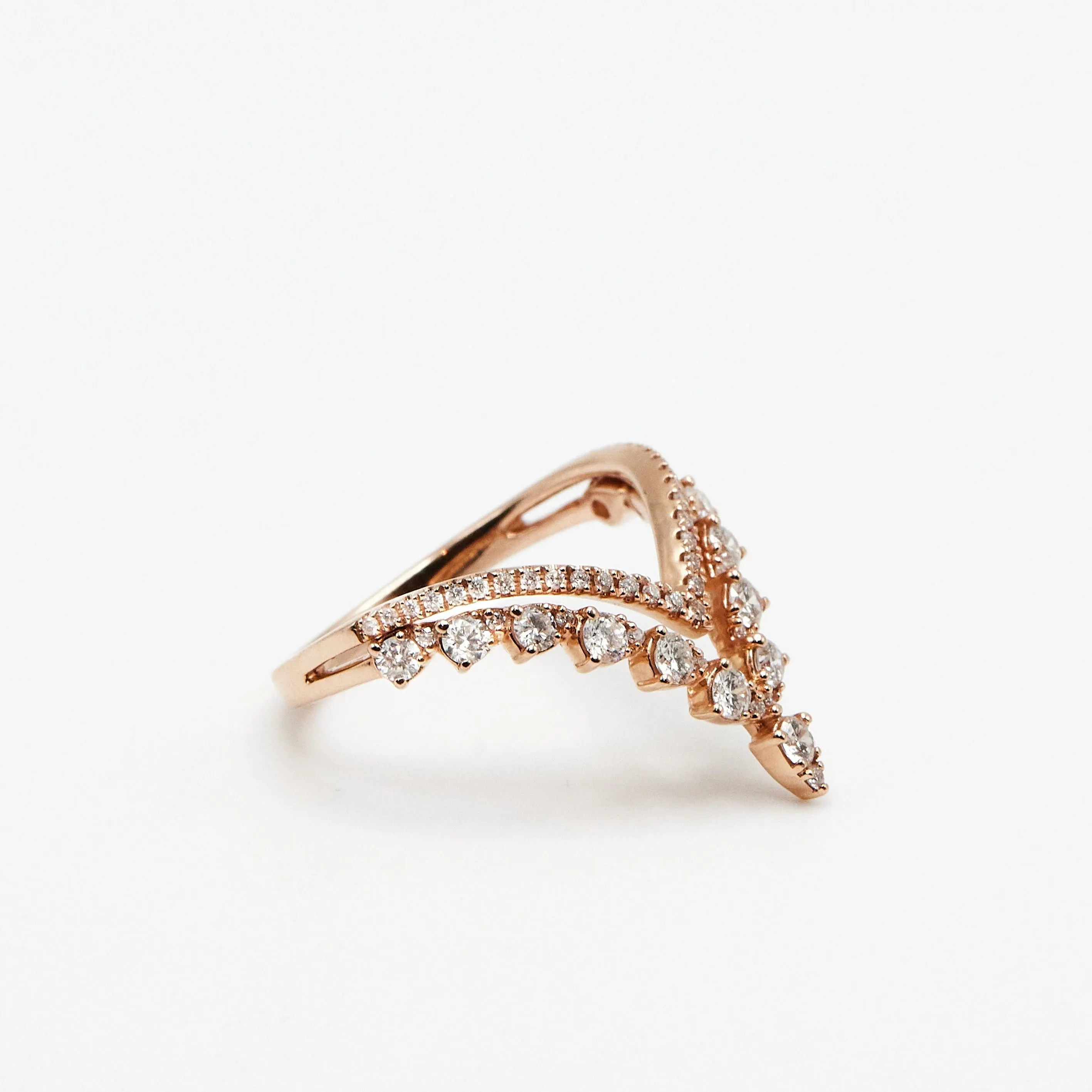 Double V Diamond Ring