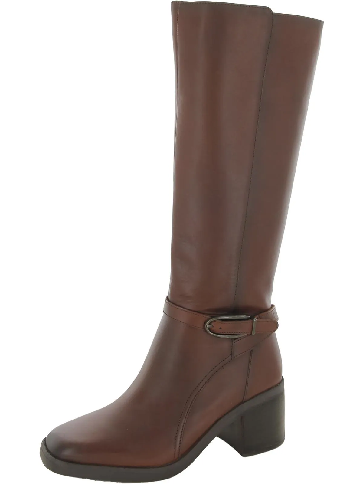 Elliot Womens Leather Square Toe Knee-High Boots
