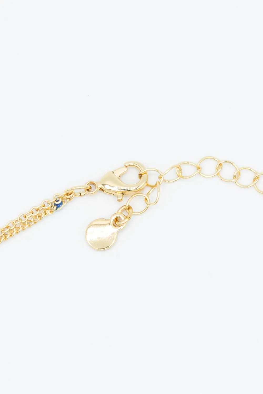 Fish Double Chain Necklace in Gold | PNB354GDBLE
