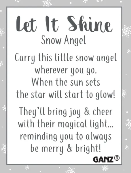 Glow in the Dark Snow Angel Token Charm