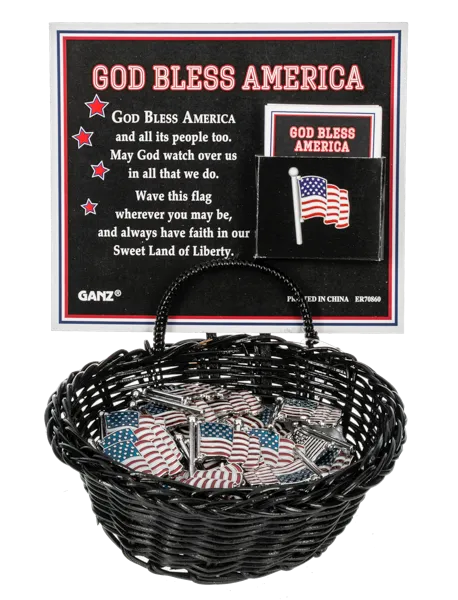 God Bless America Swivel Flag Token Charm