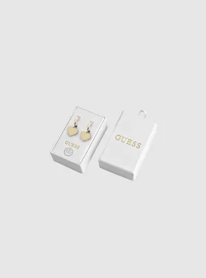 Gold Plain Heart Earrings Guess