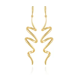 Goldtone Spiral Corkscrew Earrings