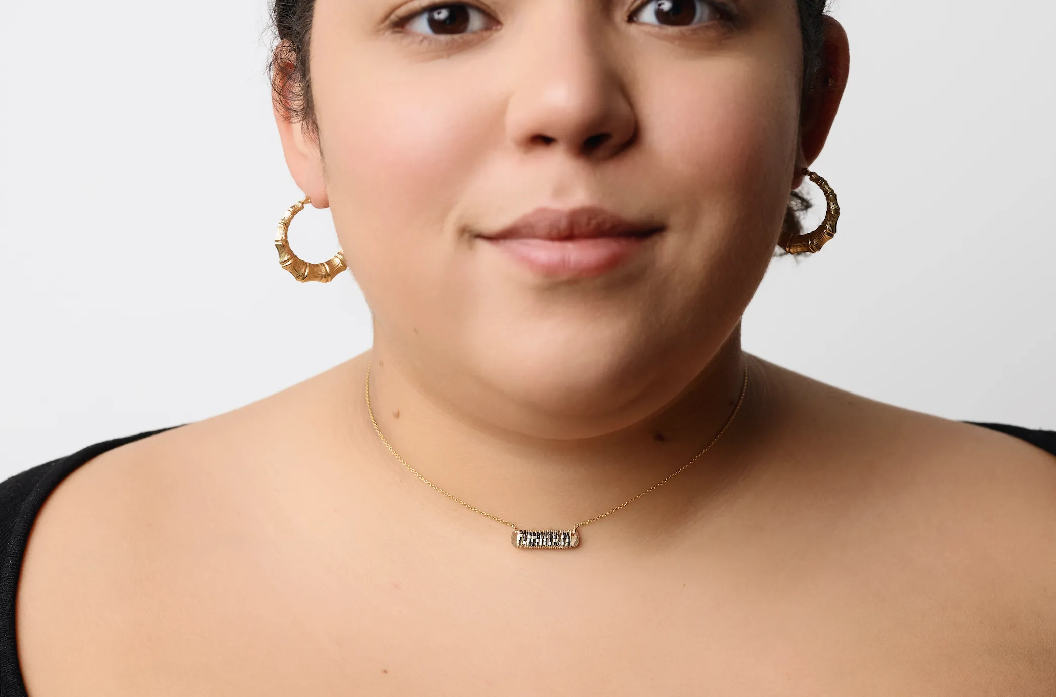 Hematite Bead Bar Necklace