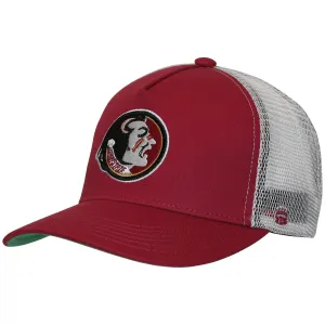 Homefield Vault Seminole Logo Adjustable Flat Bill Snapback Trucker Cap - Crimson/White