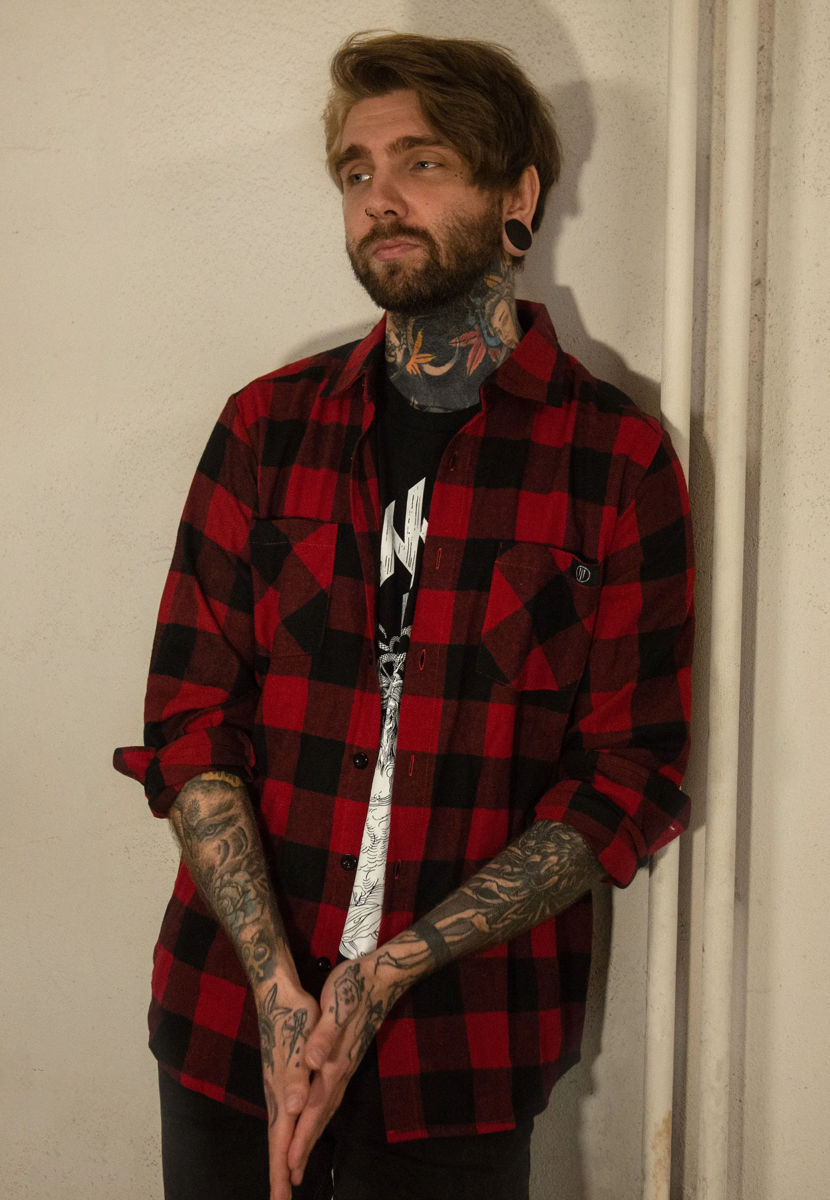 Ironnail - Hooft Black/Red Flanell - Shirt