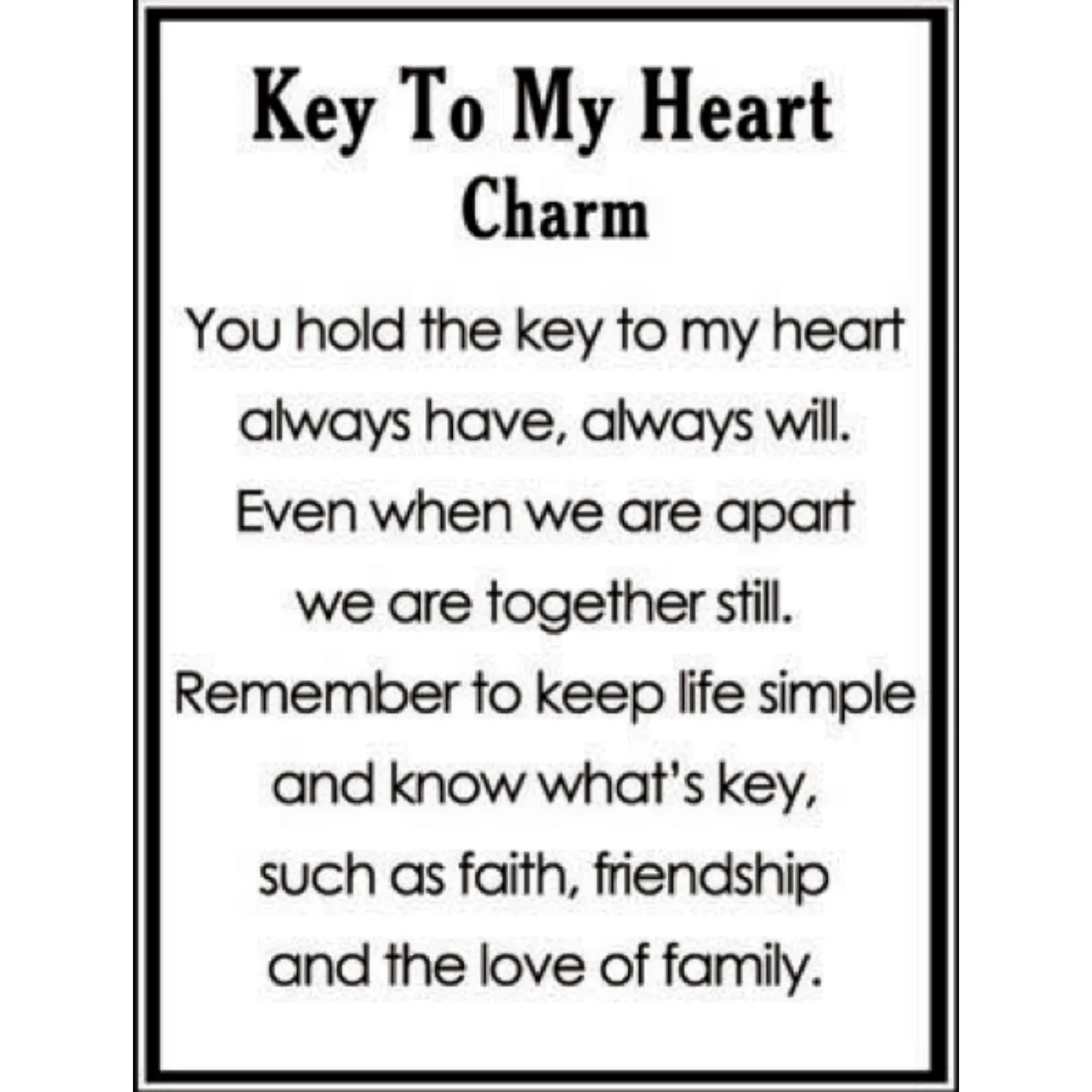 Key to My Heart Token Charm