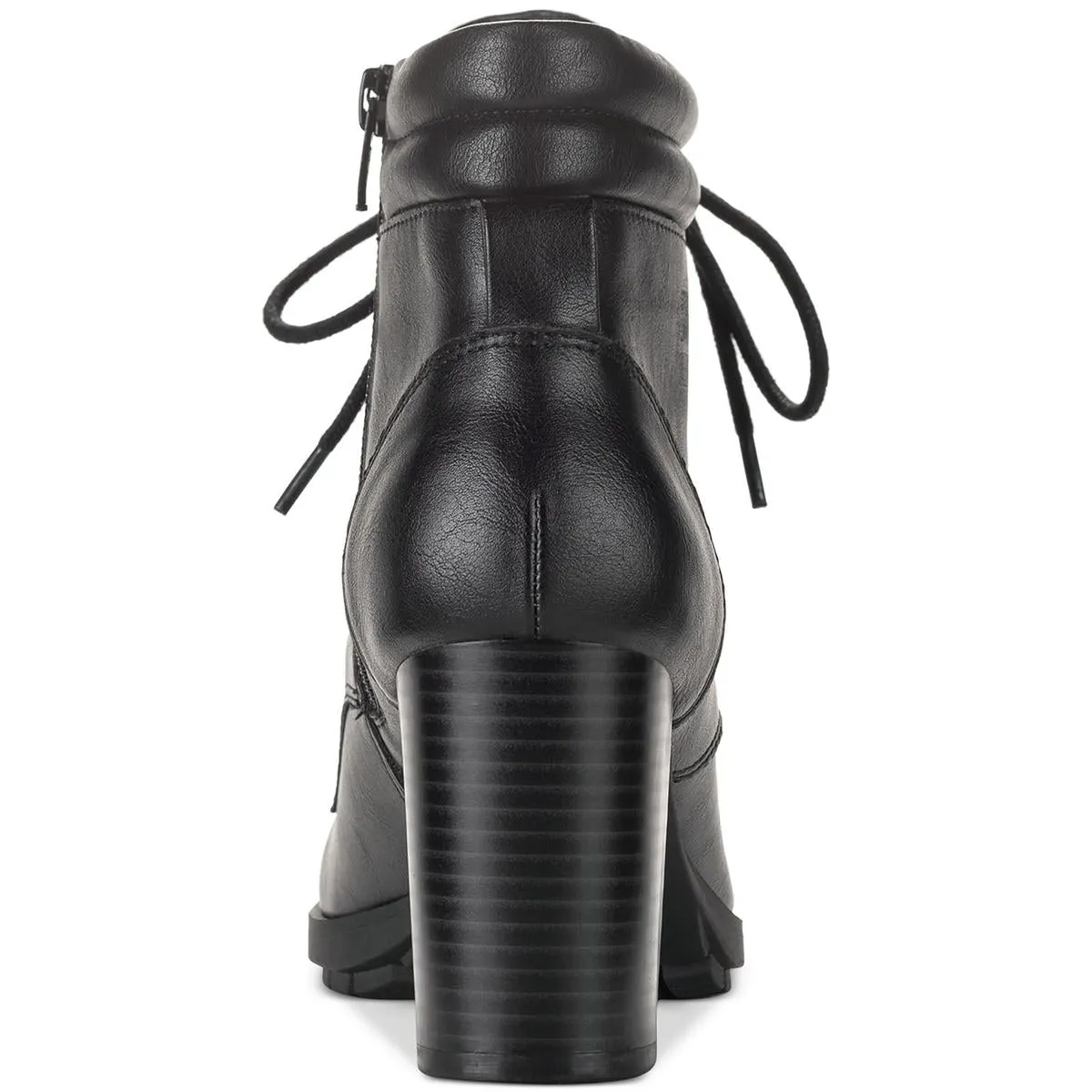 Laurellee Womens Faux Leather Zipper Combat & Lace-Up Boots