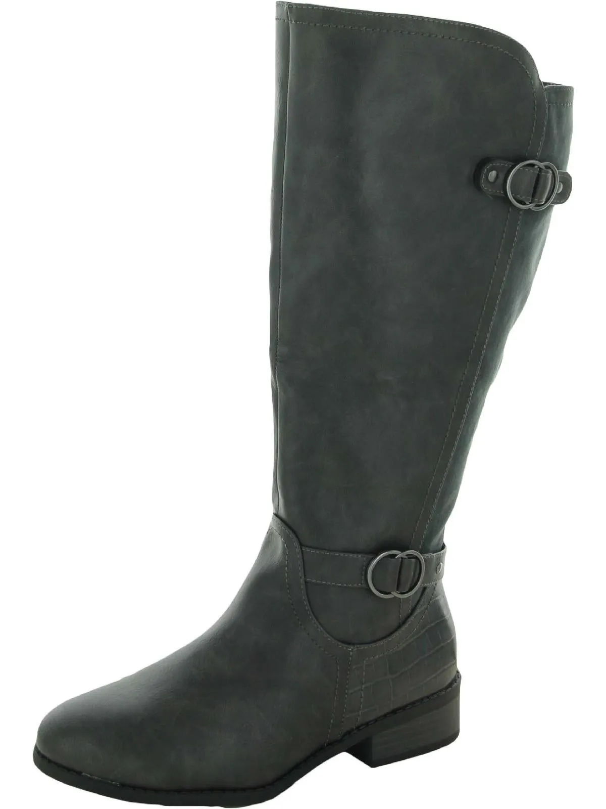 Leandraa Womens Faux Leather Riding Boots Knee-High Boots