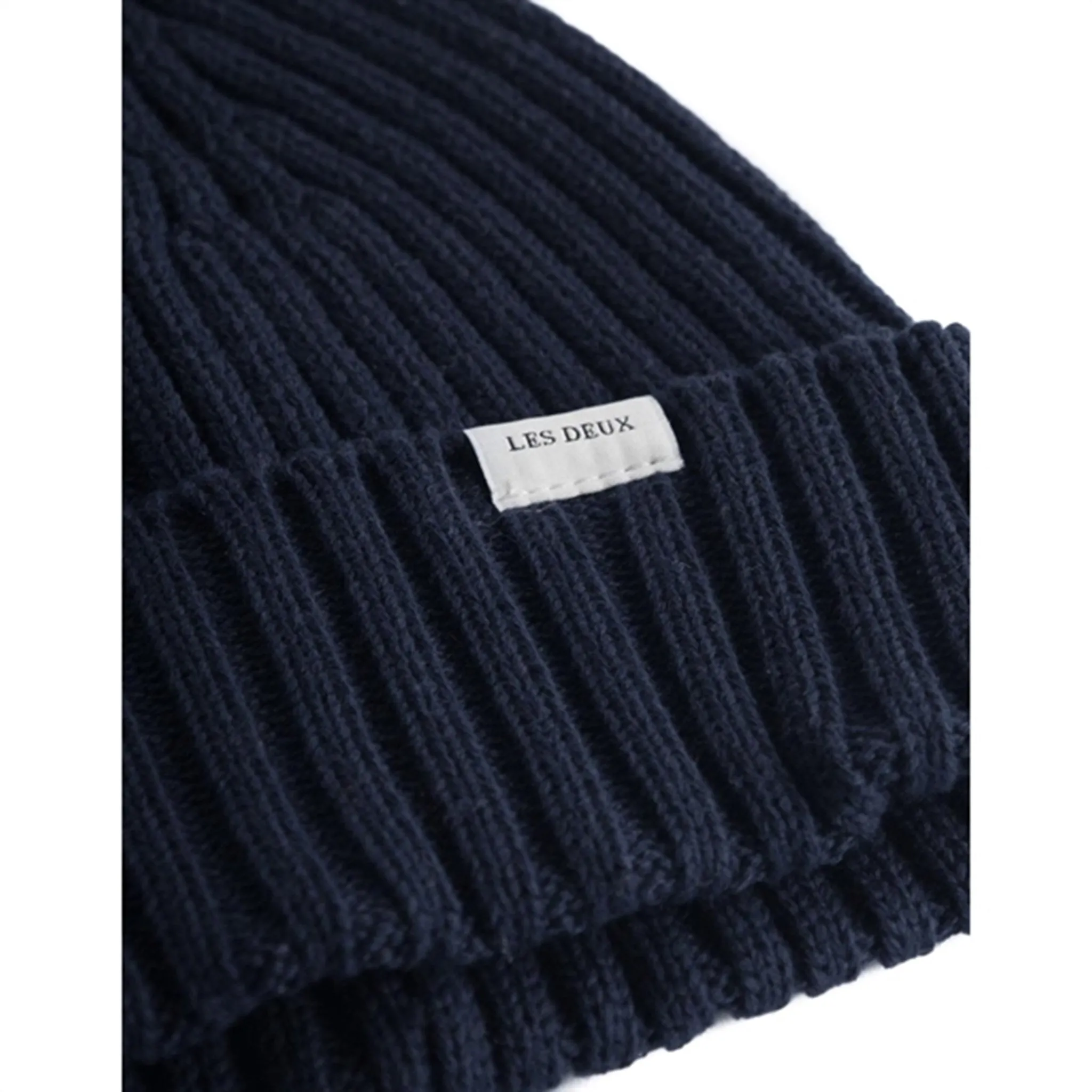 Les Deux Kids Dark Navy Walter Cotton Rib Beanie