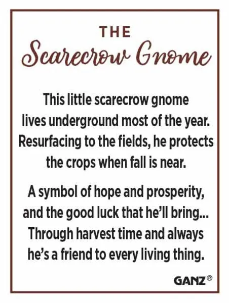 Little Fall Halloween Scarecrow Gnome Token Charm Figurine