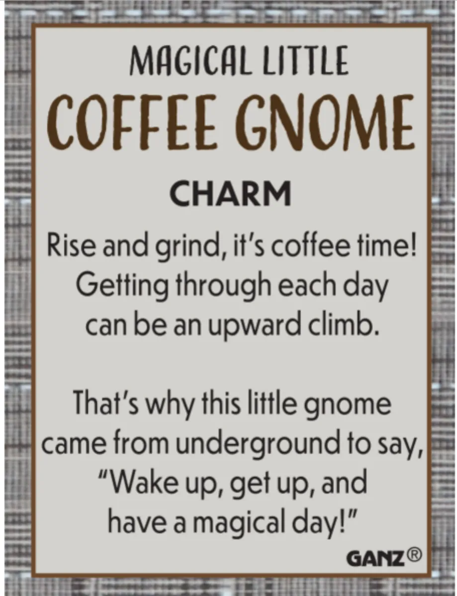 Little Magical Coffee Gnome Pocket Token Charm Figurine