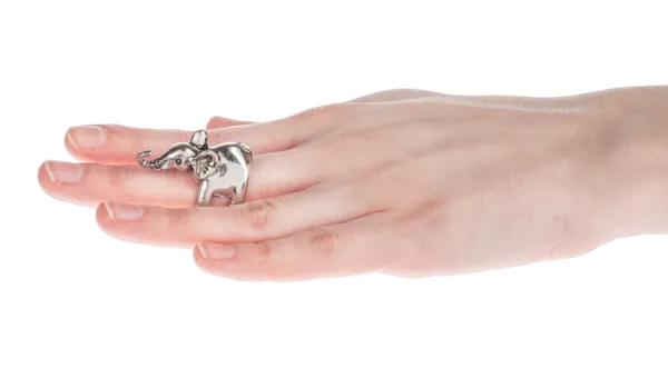 Live Life Like An Elephant Grip Ring Token Charm