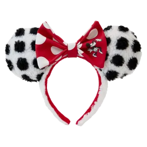 Loungefly Minnie Mouse Rocks the Dots Classic Sherpa Ear Headband