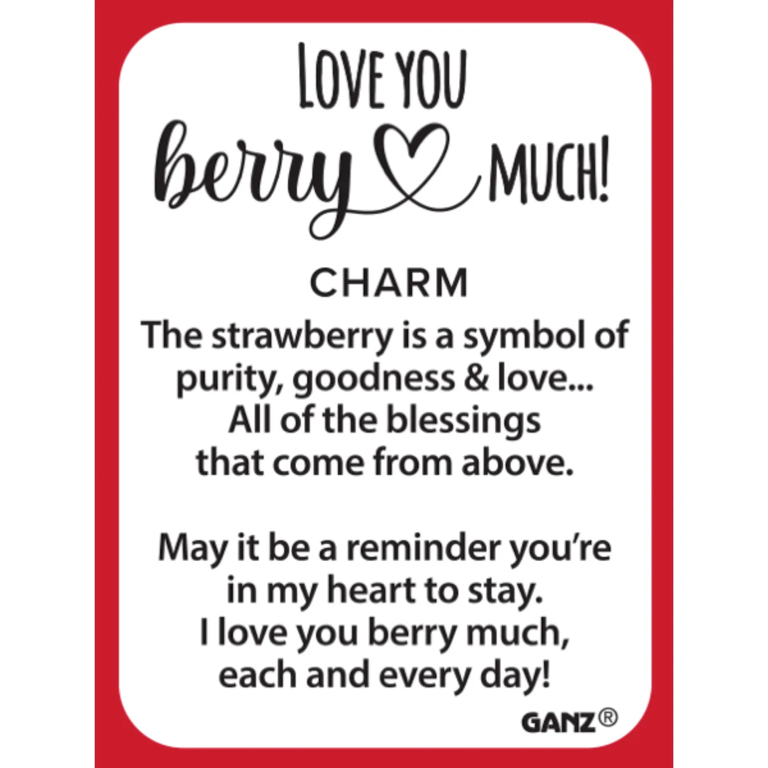Love You Berry Much Strawberry Token Charm