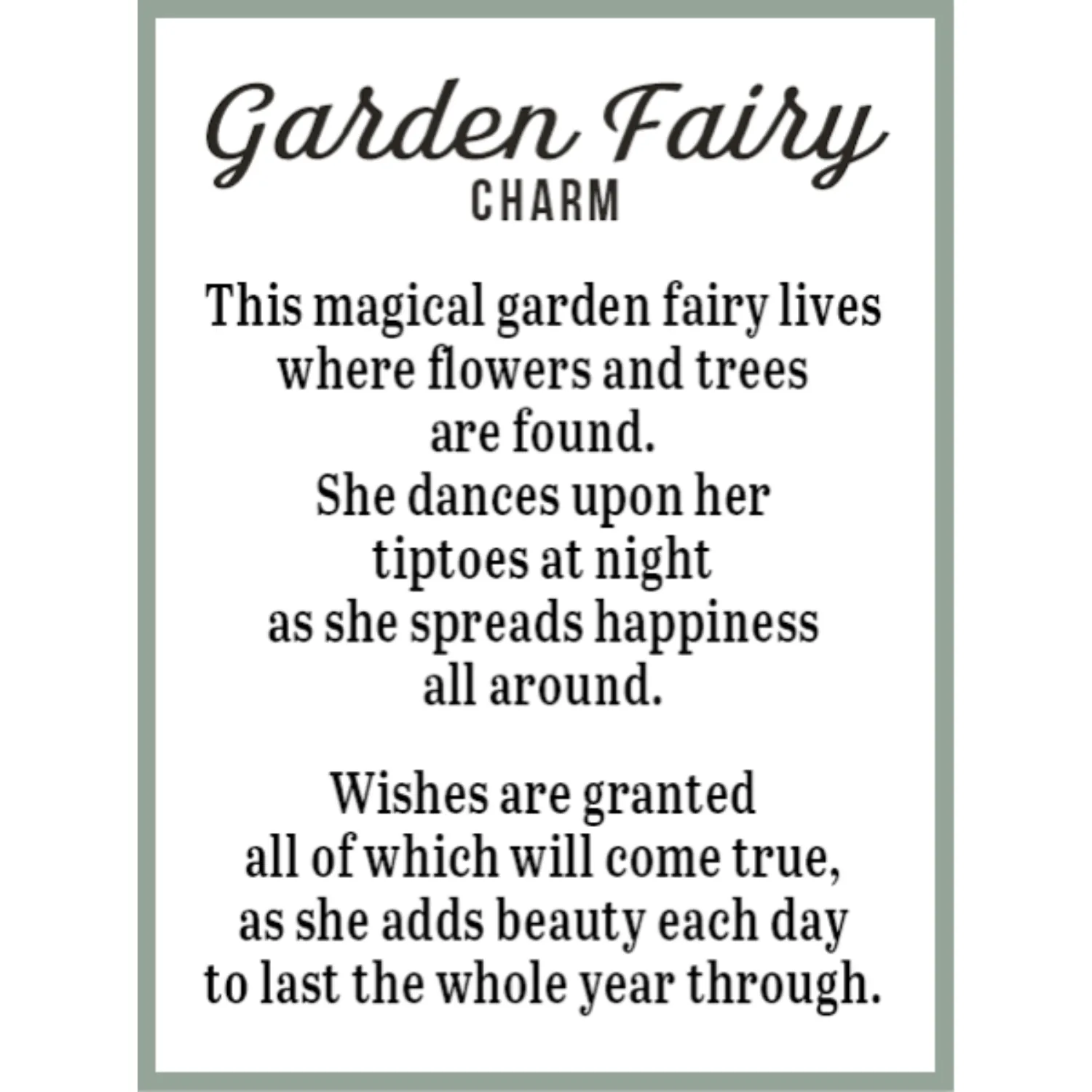 Magical Garden Fairy Token Charm 1.5"