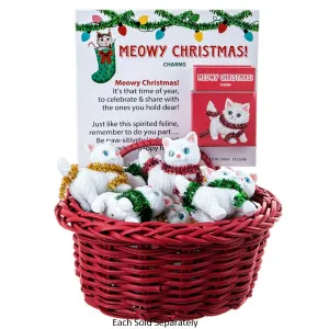 Meowy Christmas White Kitten Token Charm