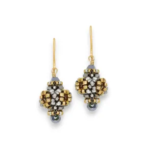 MIGUEL ASES - CRYSTAL MIYUKI PYRITE EARRINGS
