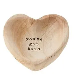 Mud Pie Wooden Heart Trinket Tray with Sentiment
