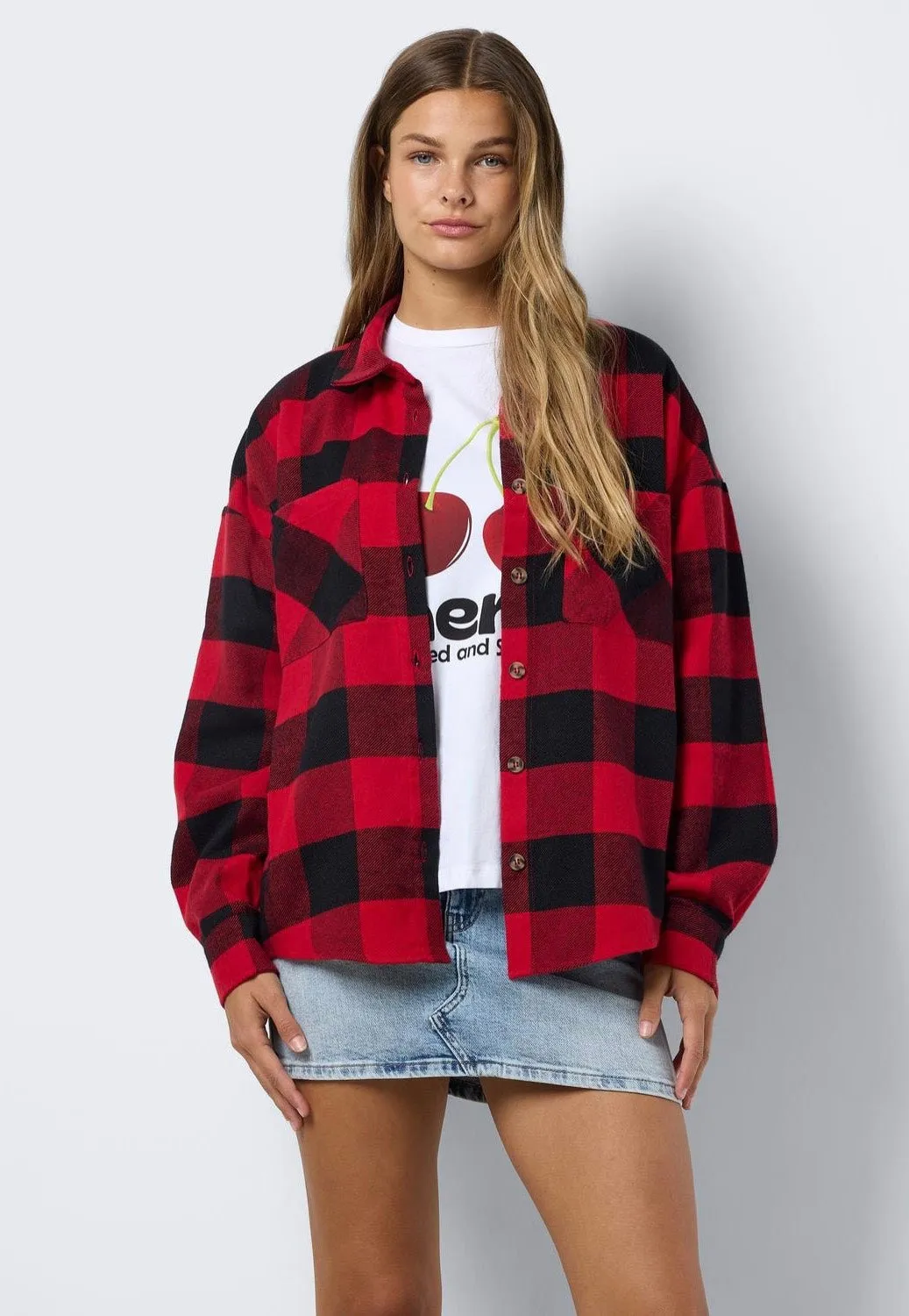 Noisy May - Bea Savvy Red Black And Grey - Shirt