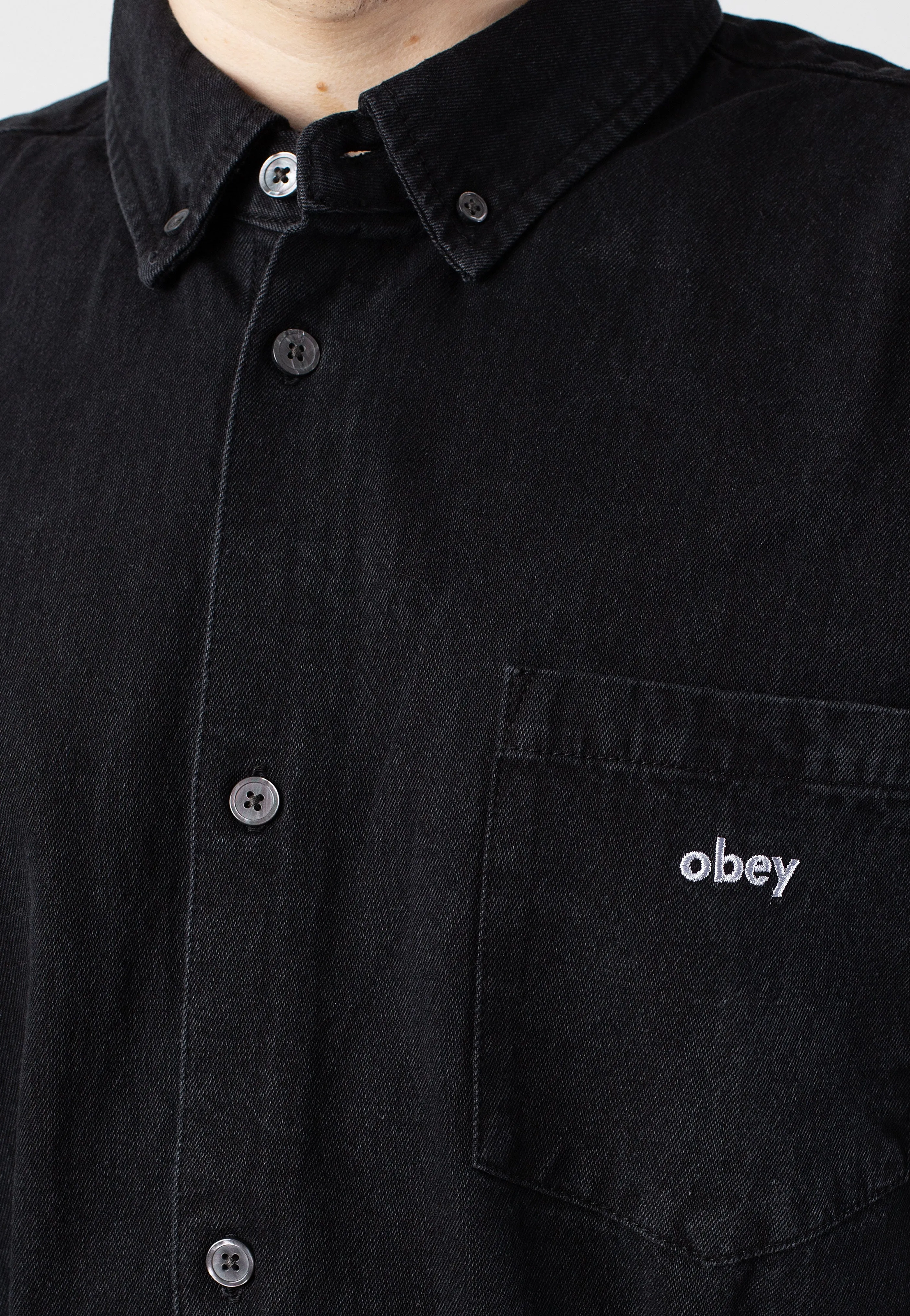 Obey - Logan Denim Woven Faded Black - Shirt